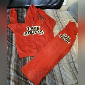 Angels Red and White Joggers Comfortable Sweatpants